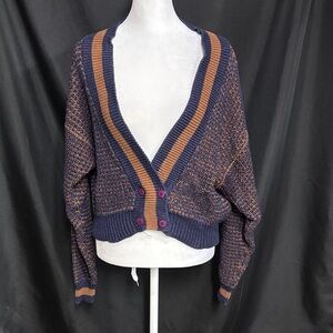 Studio Navy and Brown Women's Cardigan